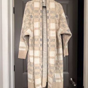 a new day Tan and Cream Plaid Cardigan